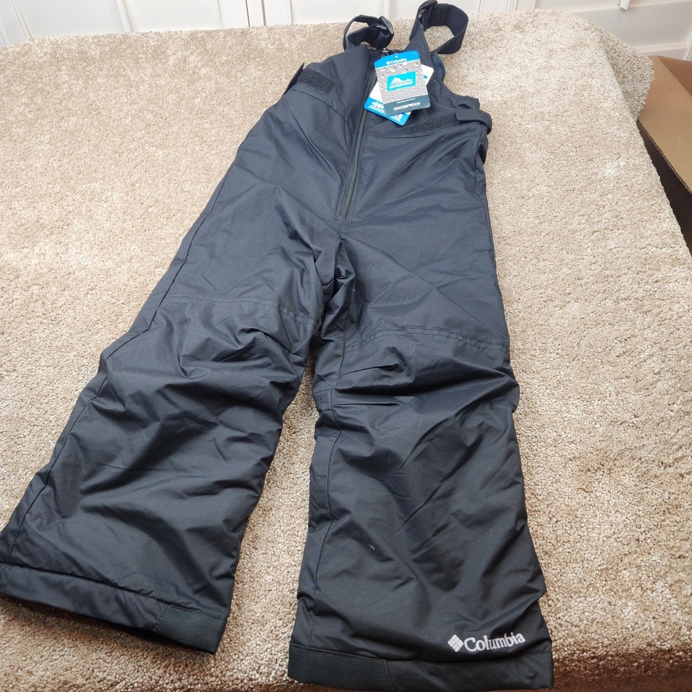 Columbia Snowslope II Bib Kids Black Waterproof Snow Pants SB8394-010 Youth‎ XXS